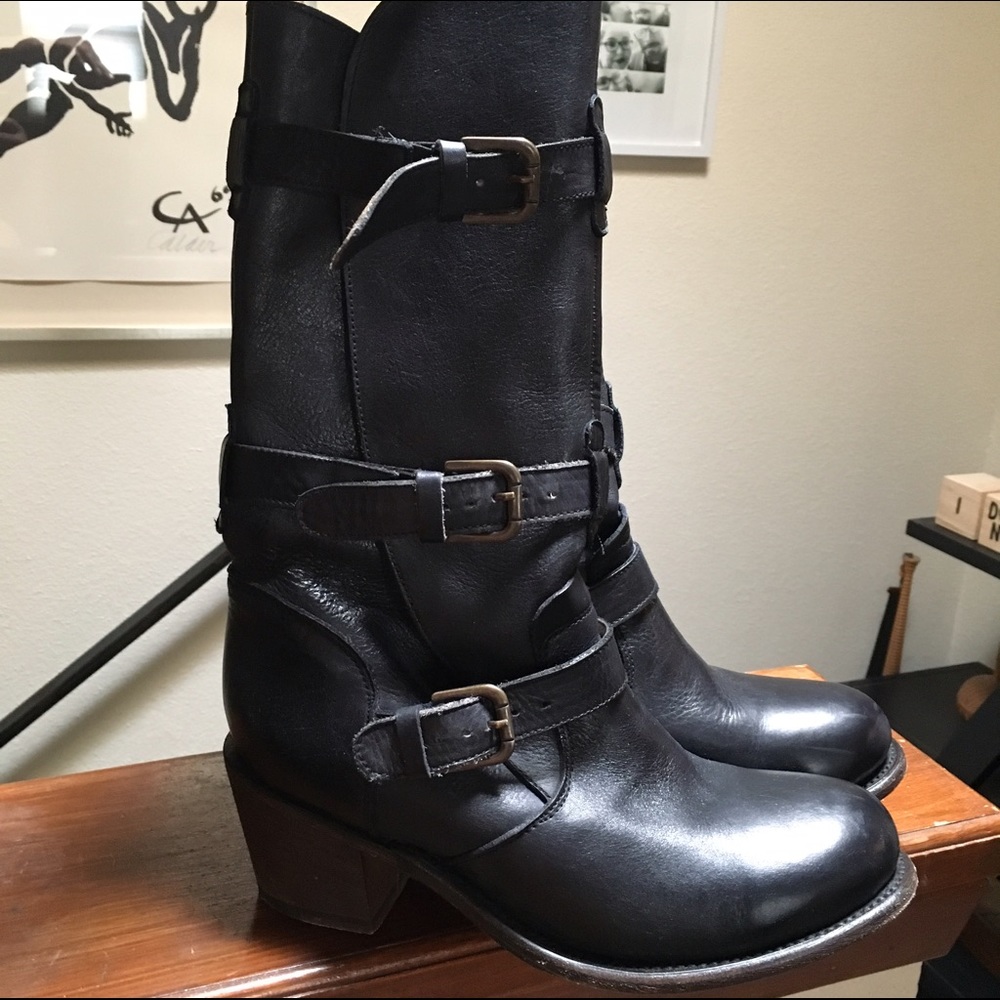 Gee Wawa Black Leather Saddle Boots